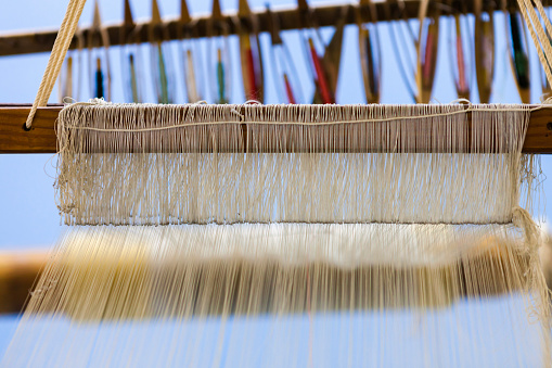 old loom, textile, weaving