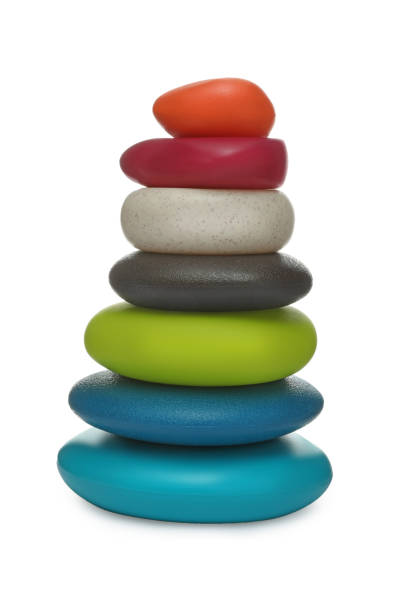 istock Plastic colorful toy pyramid isolated on white 1404639613