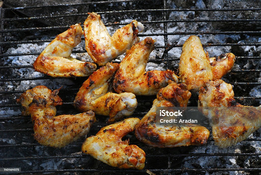 Asas de frango barbecu - Foto de stock de Aberto royalty-free
