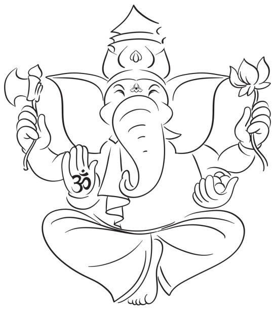 Drawing Of The Cute Ganesha Illustrations, Royalty-Free Vector Graphics &  Clip Art - iStock