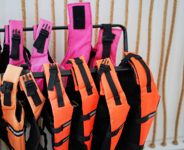 istock life jackets hanging on clothline 1404642499