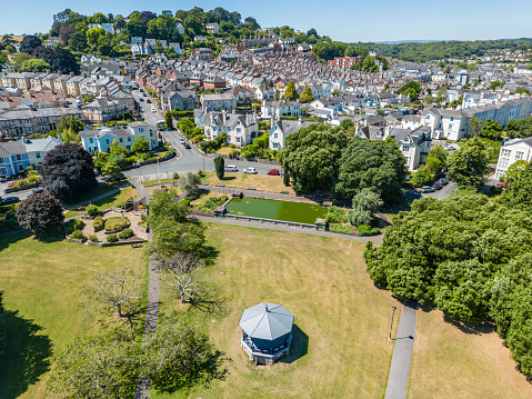 View over Courtenay Park in Newton Abbot in Devon