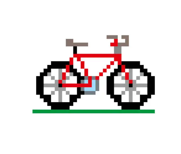 Vector illustration of Pixel bicycle vector illustration