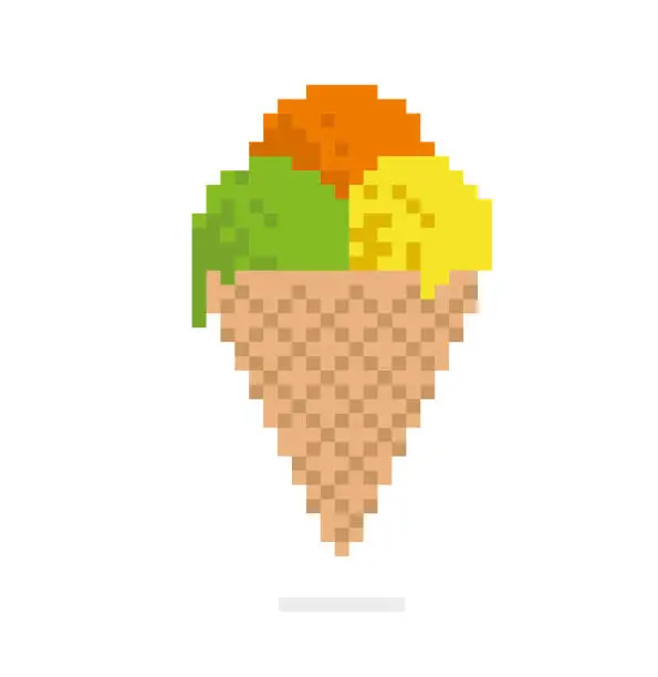Vector illustration of Pixel ice cream vector illustration