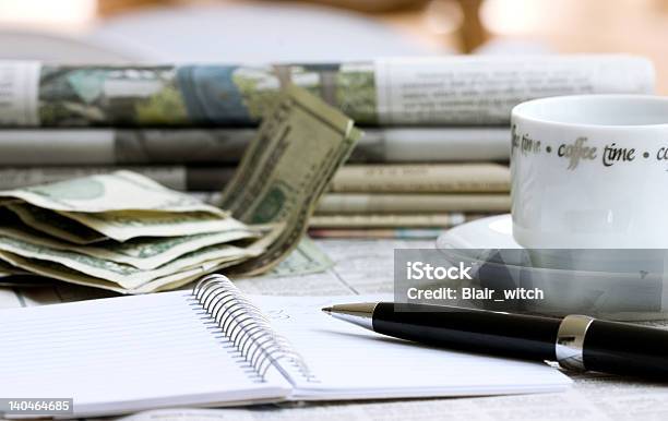 Morning Business Still Life Stock Photo - Download Image Now - Advertisement, Black Color, Business