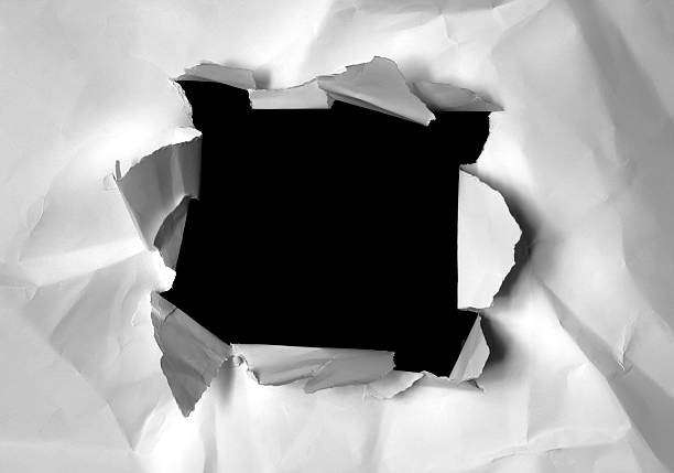 Hole of paper stock photo