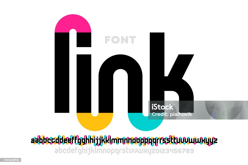 Linked Alphabet Linked Letters Font Design Stock Illustration - Download Image Now ...