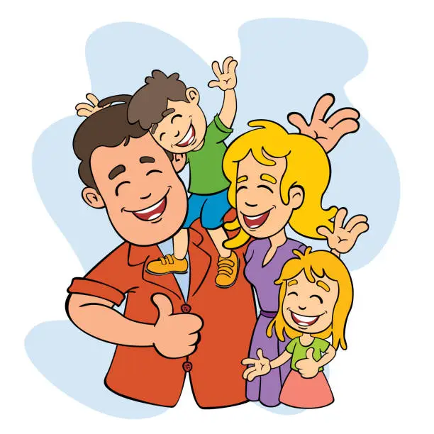 Vector illustration of Happy family