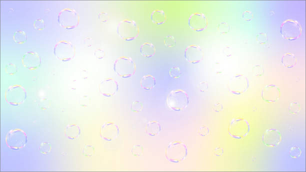 istock abstract background, print, holographic wallpaper in rainbow colours with soap bubbles 1404650146