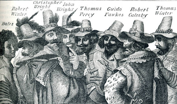 illustrations, cliparts, dessins animés et icônes de guy fawkes et ses conspirateurs - james i