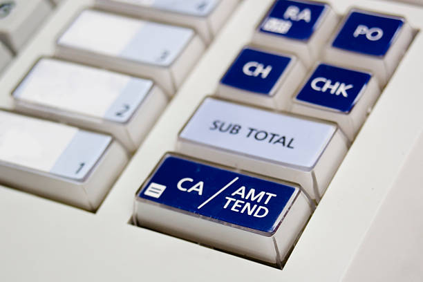 Close Up Cash Register Keypad stock photo