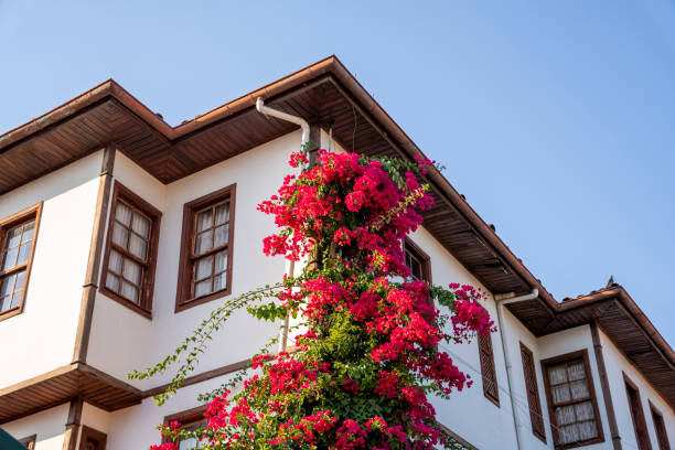 historical Kaleiçi houses, Antalya. Historical wooden buildings in Kaleici old town