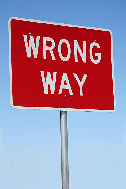 Traffic Sign - Wrong Way stock photo