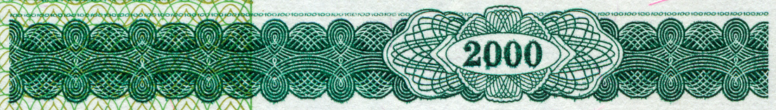 Number 2000 Pattern Design on Banknote