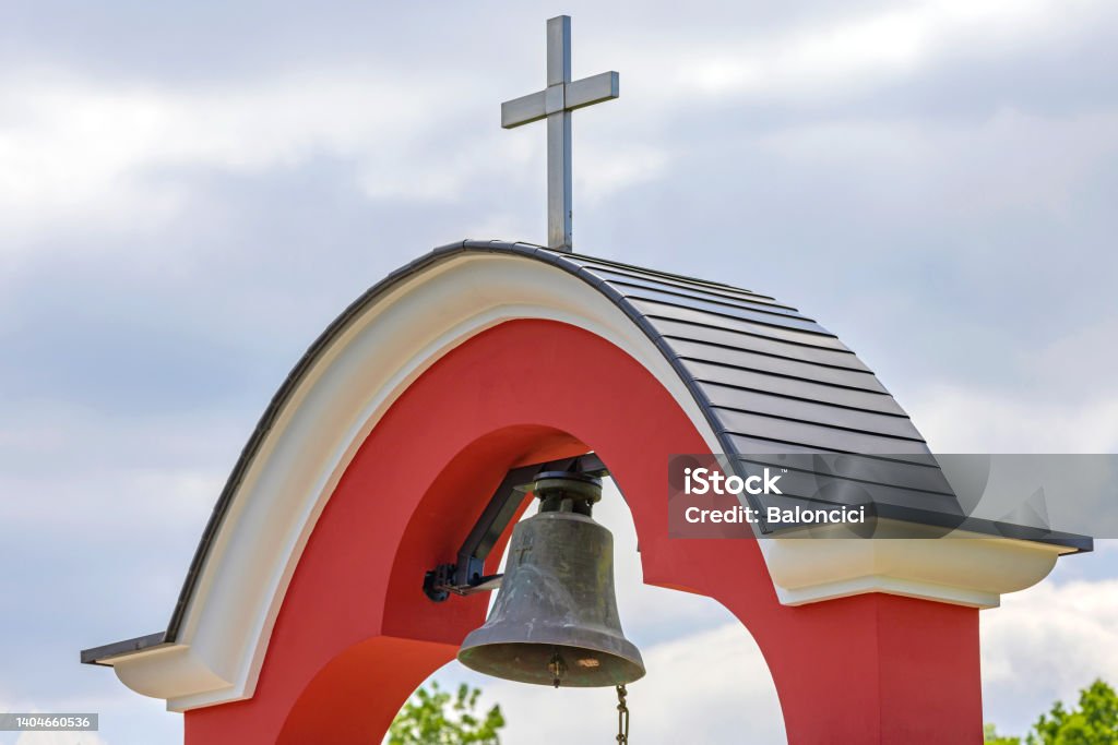 Church Bell Cross Bell Tower With Cross at Serbian Orthodox Church of New Martyrs Kragujevac in Sumarice Park Architecture Stock Photo