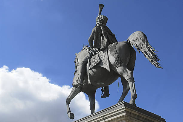 Equestrian statue of Ernst August I in Hanover, Germany stock photo