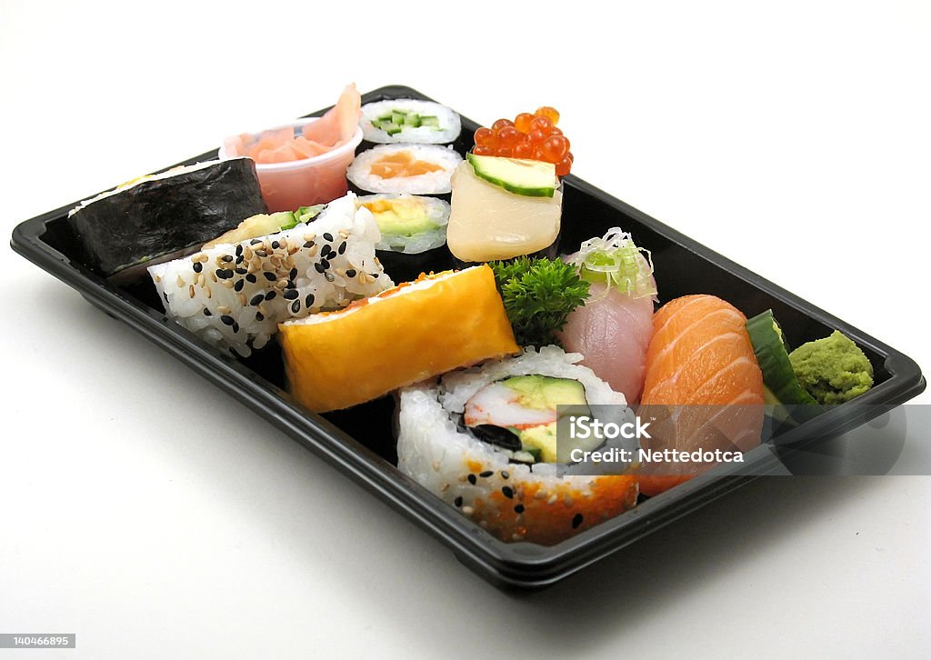 Una variedad de sushi almuerzo - Foto de stock de Sushi libre de derechos