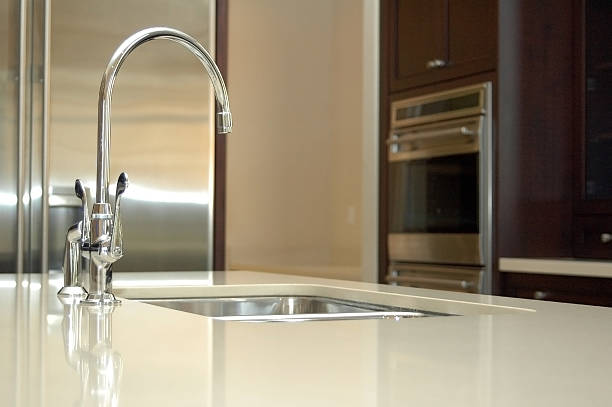 istock Modern kitchen with stainless steel sink and appliances 140467255