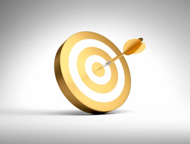 istock Golden dart board with dart 1404673810