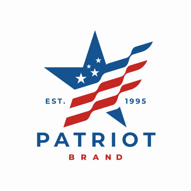illustrations, cliparts, dessins animés et icônes de icône vectorielle du drapeau étoilé des états-unis - patriotisme