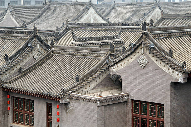 Roofs of traditional Buildings in Xi'an stock photo