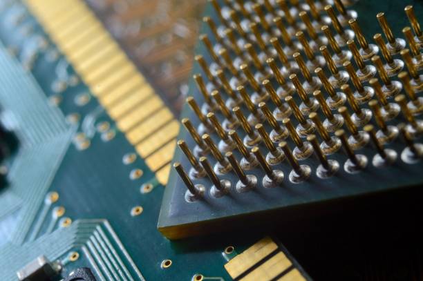 istock microprocessor on the background of the microcircuit of the motherboard. 1404676612