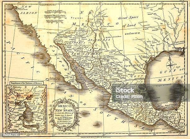 Photo libre de droit de Les Carte De Mexico Daté 1821 banque d'images et plus d'images libres de droit de Carte - Carte, Mexique, Image du XIXème siècle