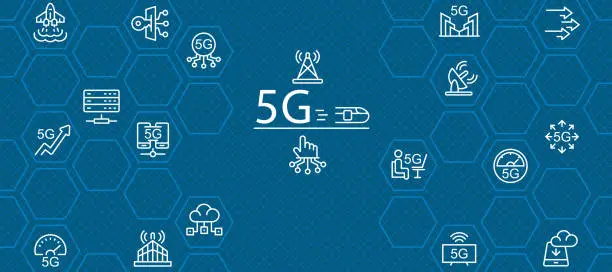 Vector illustration of 5G banner icon
