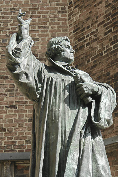 Martin Luther statue in Hanover, Germany stock photo