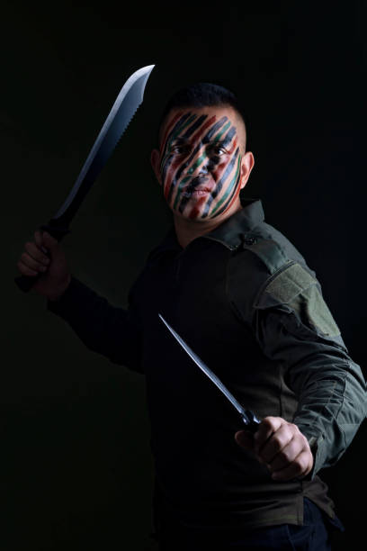 istock MILITARY DEFENSE WITH KNIVES 1404681512