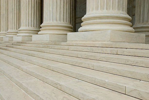 istock Sandstone building's pillars pictured from the steps 140468493