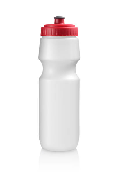 istock Simple white squeeze bottle with red cap, isolated on white 1404685269