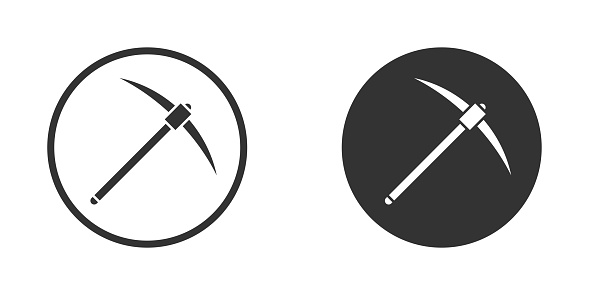 Pickaxe mining tool icon.Pick axe sign. Vector illustration