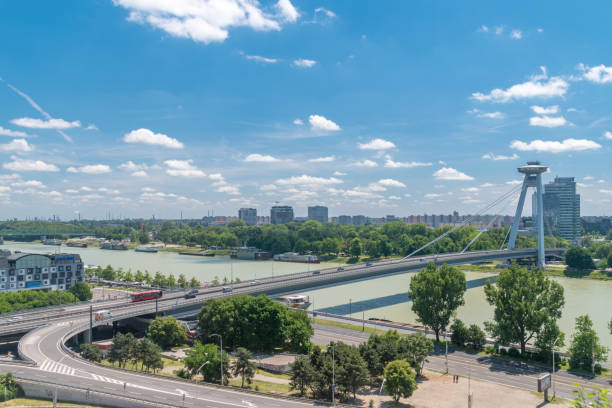 istock Most SNP as seen from Bratislava Castle. Most SNP (Bridge of the Slovak National Uprising). 1404687106