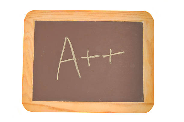 Chalkboard with an double A plus written on it Chalkboard with the outstanding grade of A++ written on it good grades stock pictures, royalty-free photos & images