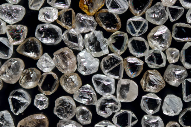 Natural rough fancy diamond crystal stock photo