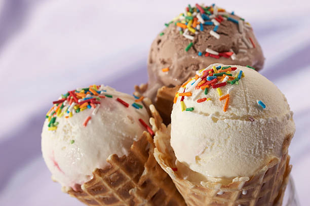 three ice-cream stock photo