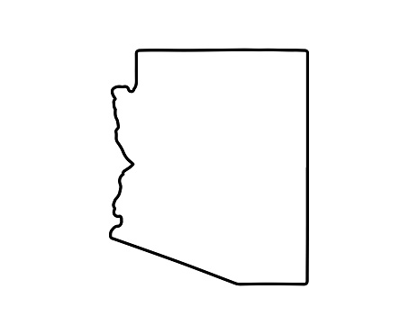 Us State Map Arizona Outline Symbol Vector Illustration Stock ...
