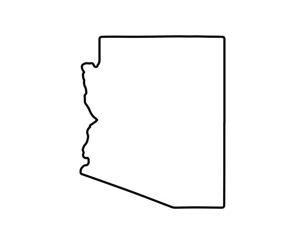 US state map. Arizona outline symbol. Vector illustration Arizona state map. US state map. Arizona outline symbol. Vector illustration Arizona stock illustrations