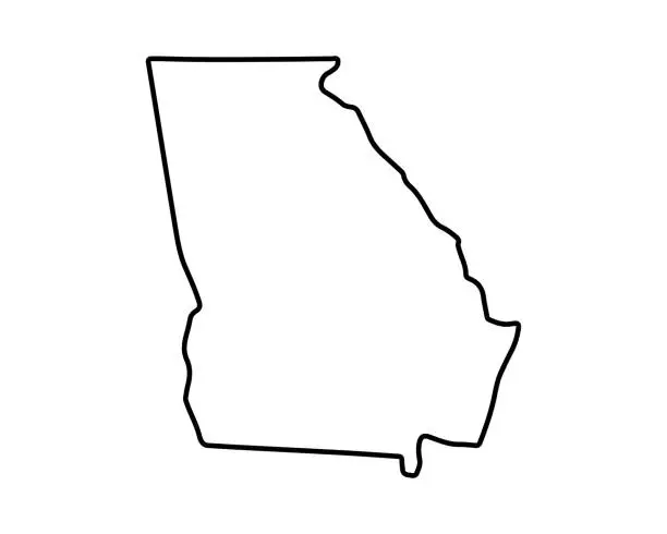 Vector illustration of US state map. Georgia outline symbol. Vector illustration