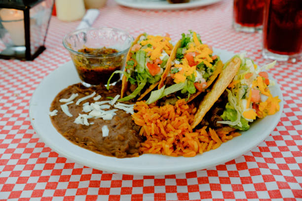 Tacos de carne asada stock photo