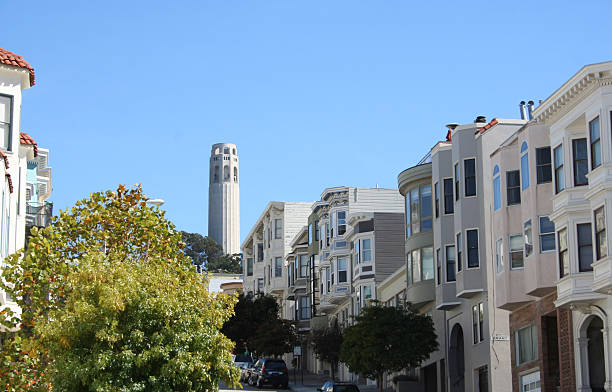 istock coit tower and San Francisco street 140469214