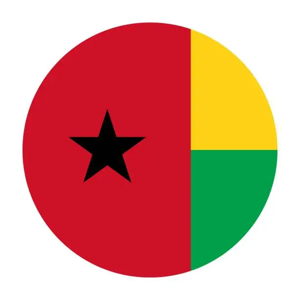 Vector illustration of National Flag of Guinea-Bissau