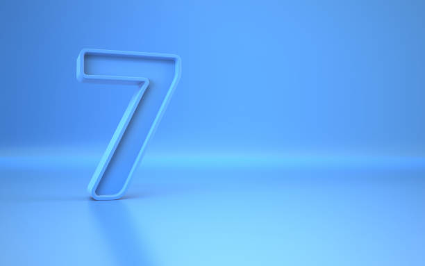 istock Number Seven Blue Sitting on Blue Endless Background 1404692990