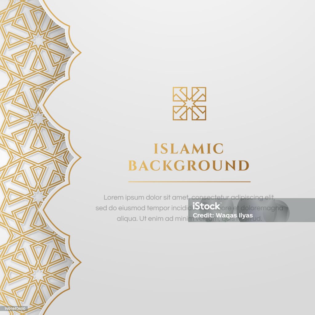Arab Style Background Islamic Arabic White Arabesque Pattern Golden Elegant Background Stock ...