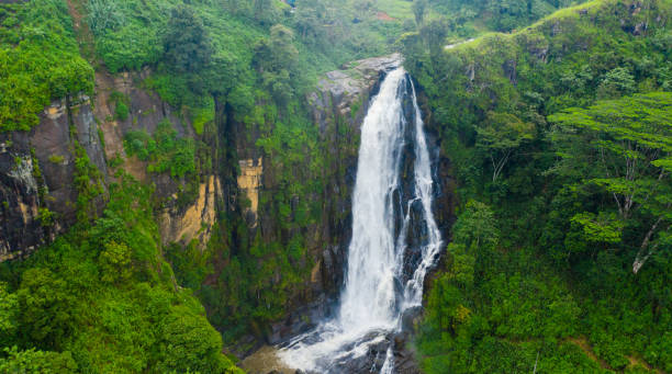 istock Tropical Devon Falls in mountain jungle, Sri Lanka. 1404696622