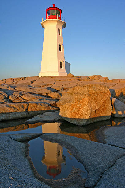 istock Reflection of Peggy's Cove Lighthouse, Nova Scotia 140469667
