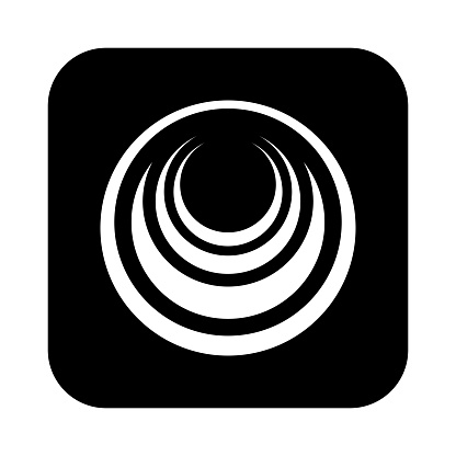 Element for Design. Abstract Black and White Circle Icon. Vector Art.