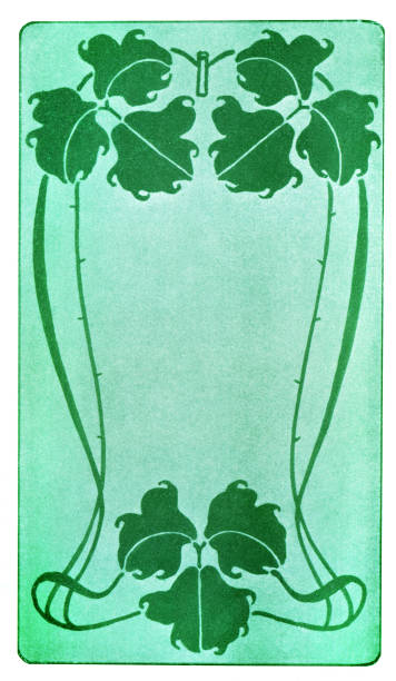 istock Floral frame pattern for book inlet art nouveau illustration 1898 1404697394