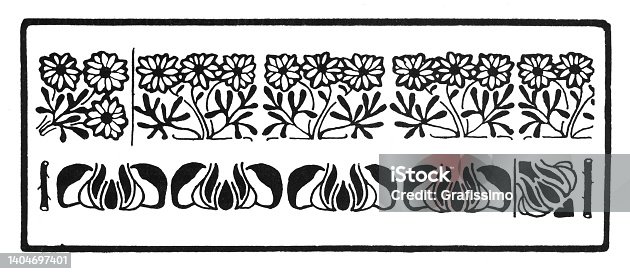 istock Floral pattern for book inlet art nouveau illustration 1898 1404697401